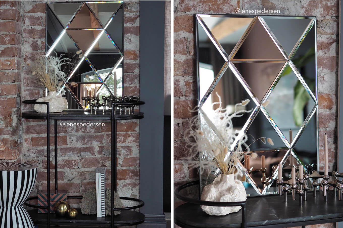 Декоративни огледала – Огледало върху тухлена стена