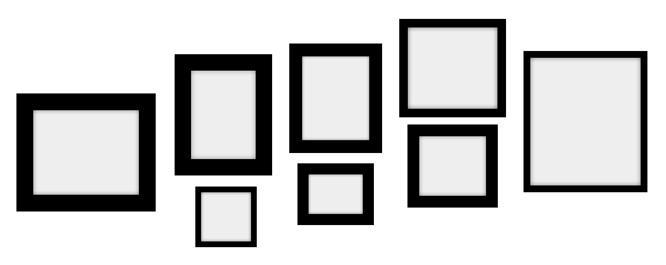 Стена с картини организиран хаос